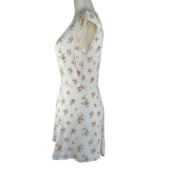 Reformation Floral Mini Dress in Cream and Pink - Picture 4 of 13